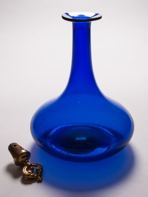 Georgian Bristol Blue Glass Decanter Circa 1810