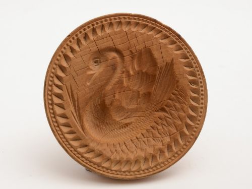 Victorian Pine Swan Butter Stamp Circa 1890