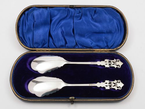 Pair of Victorian Silver Plated preserve Spoons