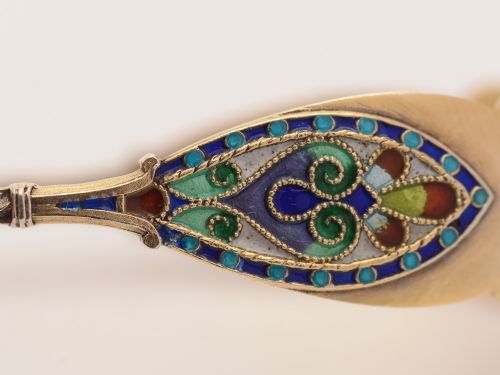 Silver Gilt Enamel Sugar Tongs (Royal Connection)