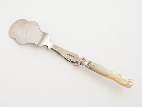 MOP and Silver Serving Tongs Sheffield 1905