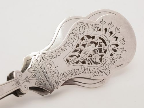 MOP and Silver Serving Tongs Sheffield 1905