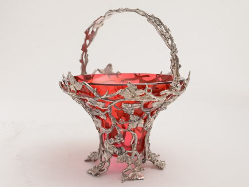 Victorian Cast Silver Plated Sweetmeat Dish Circa 1880