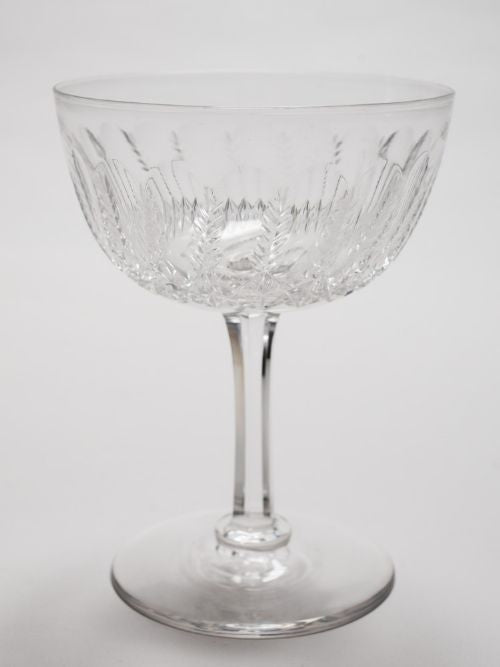 Set of 6 Edwardian Cut Glass Champagnes Circa 1900
