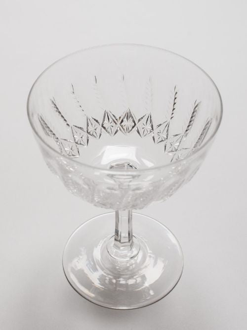 Set of 6 Edwardian Cut Glass Champagnes Circa 1900