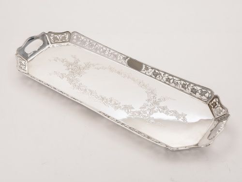 Victorian Oblong Drinks/Sandwiches Tray Circa 1890