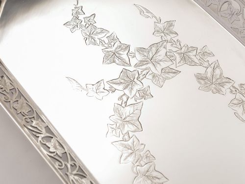 Victorian Oblong Drinks/Sandwiches Tray Circa 1890