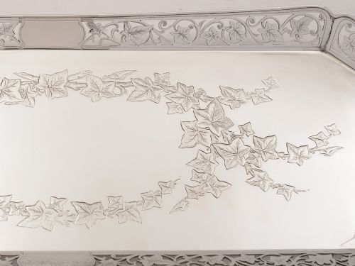 Victorian Oblong Drinks/Sandwiches Tray Circa 1890