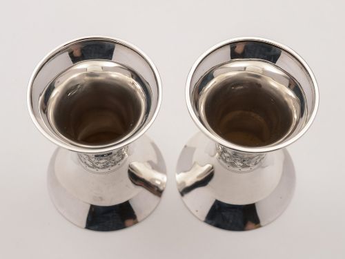 Pair of Edwardian Silver Vases Birmingham 1906