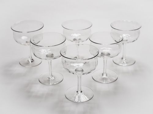 Set of 6 Edwardian Champagne Glasses Circa 1910
