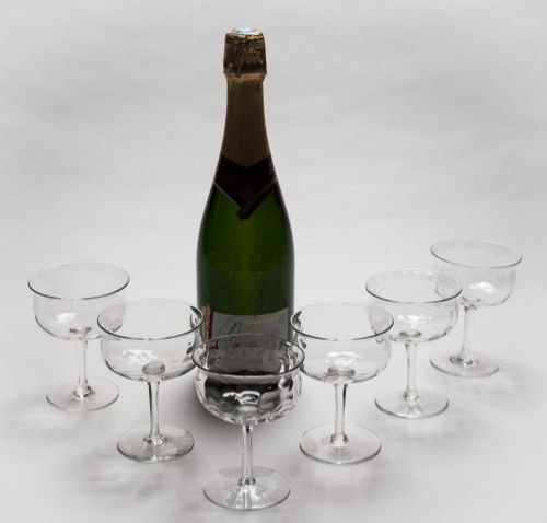 Set of 6 Edwardian Champagne Glasses Circa 1910