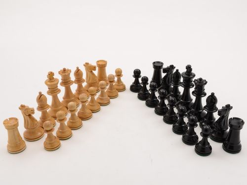 Cased Boxwood Chess Set Circa 1920