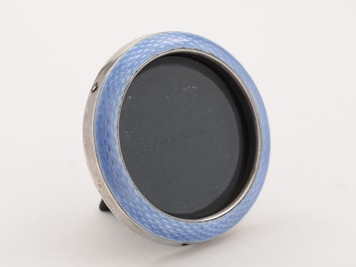 Silver and Guilloche Enamel Photo Frame Birmingham 1918