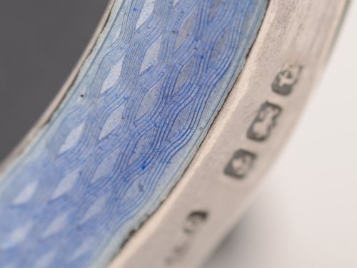 Silver and Guilloche Enamel Photo Frame Birmingham 1918