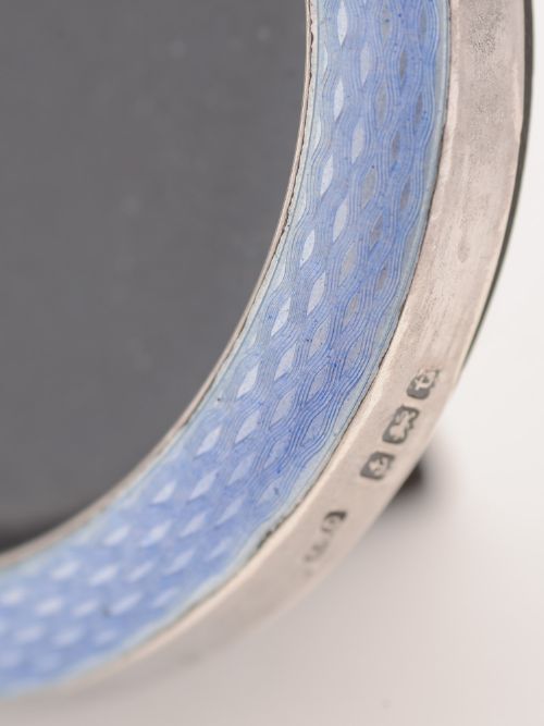 Silver and Guilloche Enamel Photo Frame Birmingham 1918