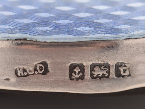 Silver and Guilloche Enamel Photo Frame Birmingham 1918