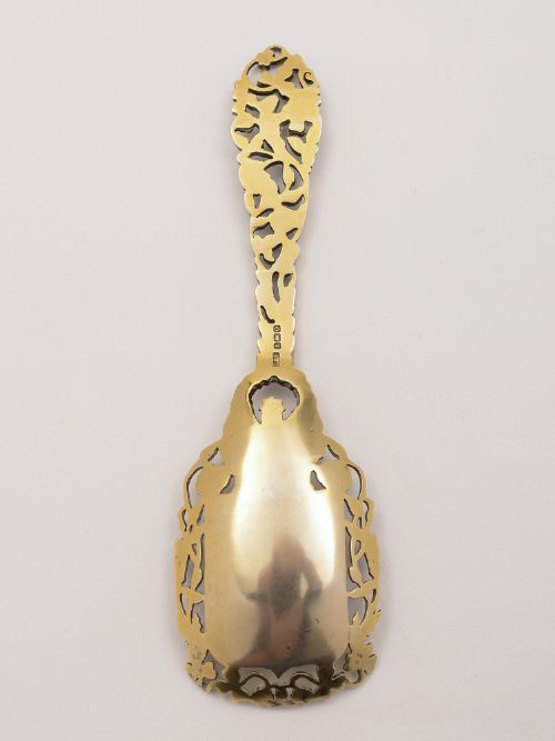Pierced and Embossed Silver Gilt Spoon Birmingham 1913