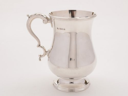 Edwardian Silver Pint Tankard Sheffield 1904