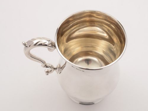 Edwardian Silver Pint Tankard Sheffield 1904