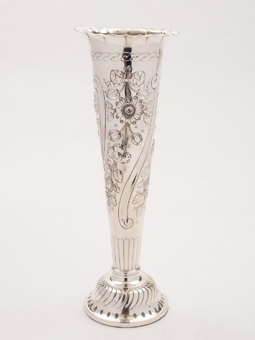 Large Victorian Silver Vase London 1891