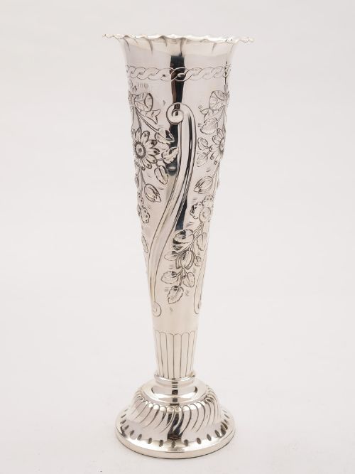 Large Victorian Silver Vase London 1891