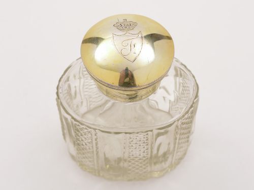 Georgian Cut Glass and Silver Gilt Tea Caddy Circa 1820
