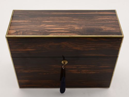 Victorian Coromandel Cased Three Bottle Tantalus