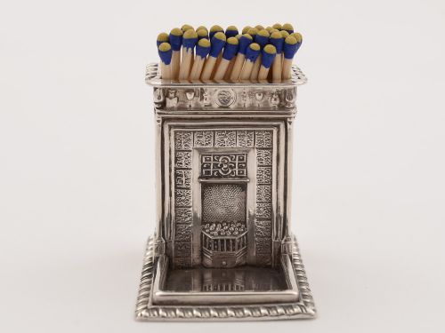 Novelty Victorian Silver Table Vesta/Match Box Holder London 1894