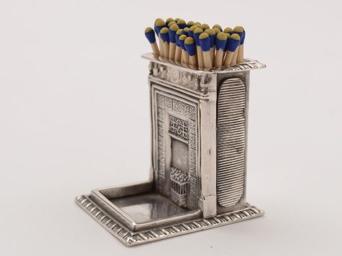 Novelty Victorian Silver Table Vesta/Match Box Holder London 1894