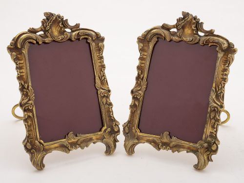 Pair of French Brass Photo Frames Circa 1910