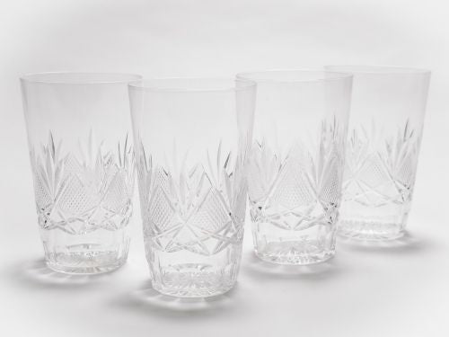 Set of 4 Cut Glass Pint Sized Tumblers Circa 1910
