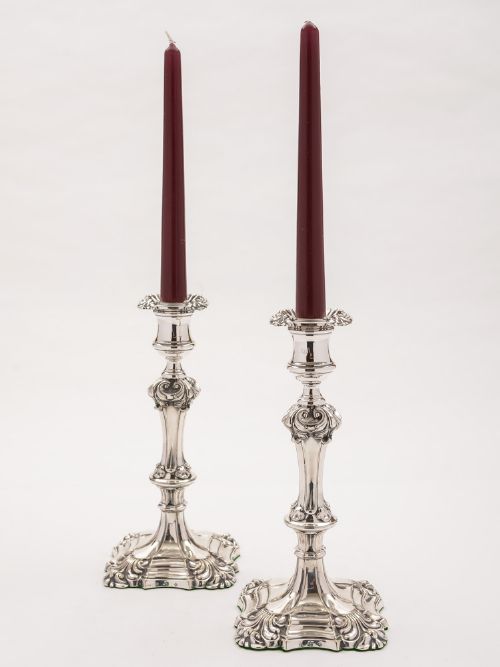 Pair of 9" Elkington Candlesticks 1849