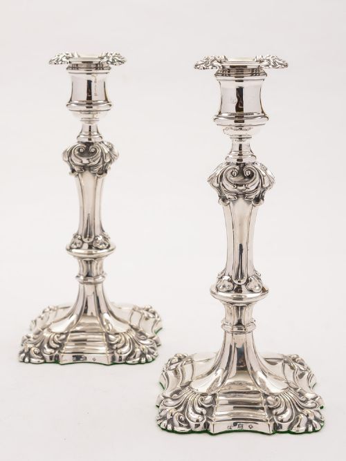 Pair of 9" Elkington Candlesticks 1849