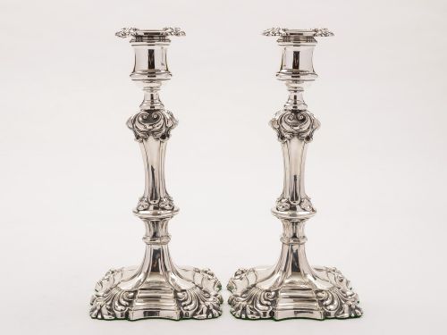 Pair of 9" Elkington Candlesticks 1849