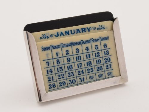 Small Silver Calendar Chester 1924