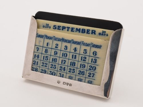 Small Silver Calendar Chester 1924