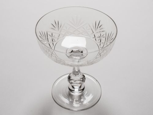 Set of 10 Cut Glass Champagnes Circa 1920
