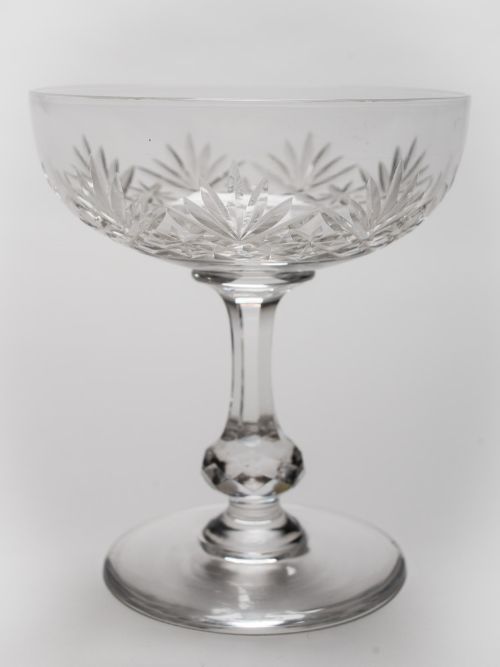 Set of 10 Cut Glass Champagnes Circa 1920