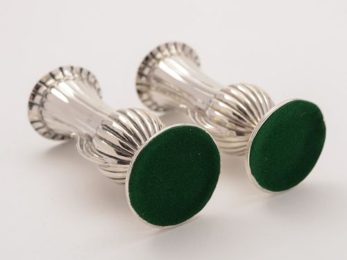 Victorian Pair of Small Silver Vases Birmingham 1891