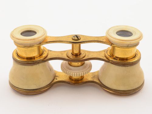 Pair of Victorian Brass Gilt and Bone Opera Glasses Circa 1890