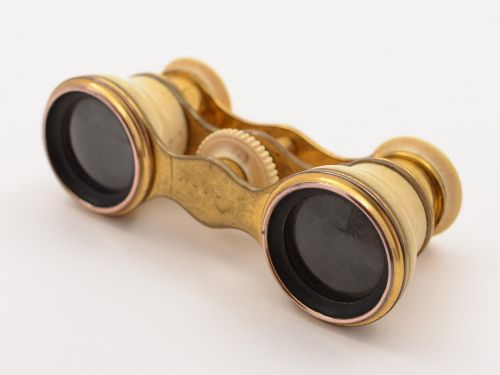 Pair of Victorian Brass Gilt and Bone Opera Glasses Circa 1890