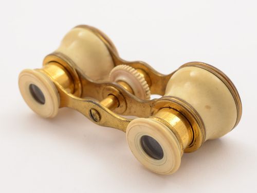 Pair of Victorian Brass Gilt and Bone Opera Glasses Circa 1890