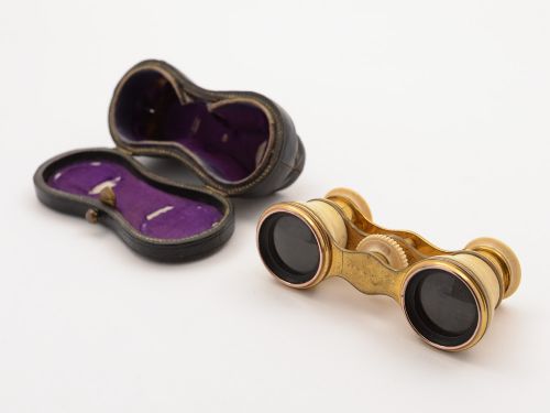 Pair of Victorian Brass Gilt and Bone Opera Glasses Circa 1890