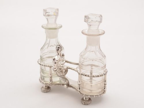 Novelty Silver Oil and Vinegar Cruet London 1916