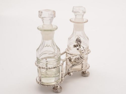  Novelty Silver Oil and Vinegar Cruet London 1916
