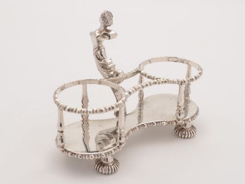 Novelty Silver Oil and Vinegar Cruet London 1916