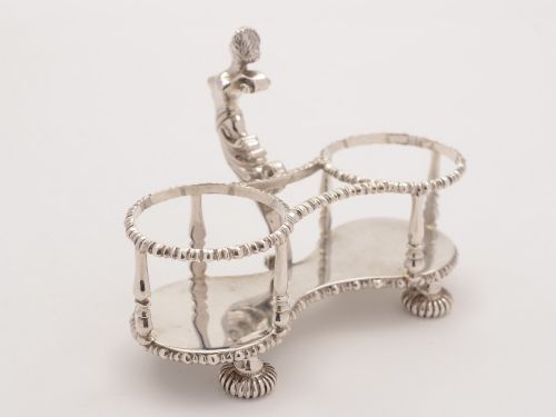 Novelty Silver Oil and Vinegar Cruet London 1916