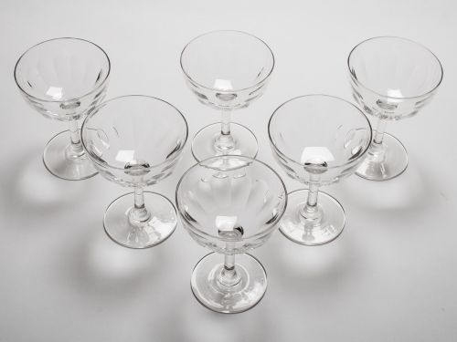 Set of 6 Cut Glass Champagnes Circa 1900