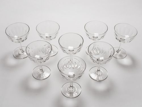 Set of 8 Cut Glass Champagnes Circa 1900