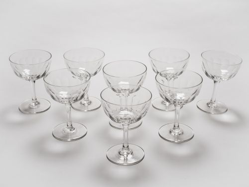 Set of 8 Cut Glass Champagnes Circa 1900